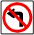 road sign: no left turn