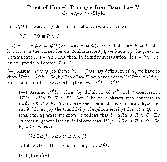 Proof of Hume's Principle from Basic Law V