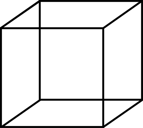 [two identical squares overlapping and with lines connecting the four vertices of one to the equivalent vertex of the other]