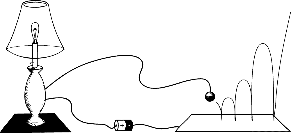 Thomson's lamp implemented as a physical circuit