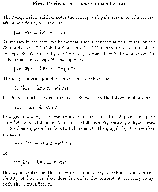 graphic of the First Derivation of the Contradiction