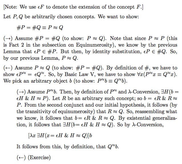 Proof of Hume's Principle from Basic Law V