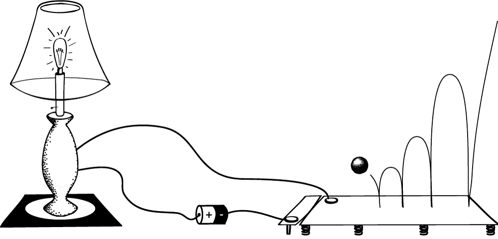 Thomson's lamp implemented as a physical circuit