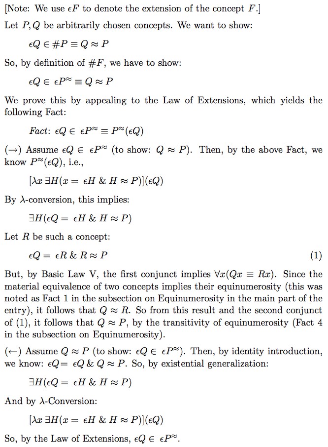 graphic of the Proof of the Lemma for Hume's Principle