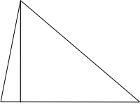 the same triangle as the previous image  with a perpendicular dropped from one vertex