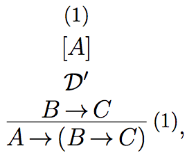 derivation of A &rarr; (B &rarr; C)