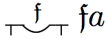 Frege-notation for: some F Fa